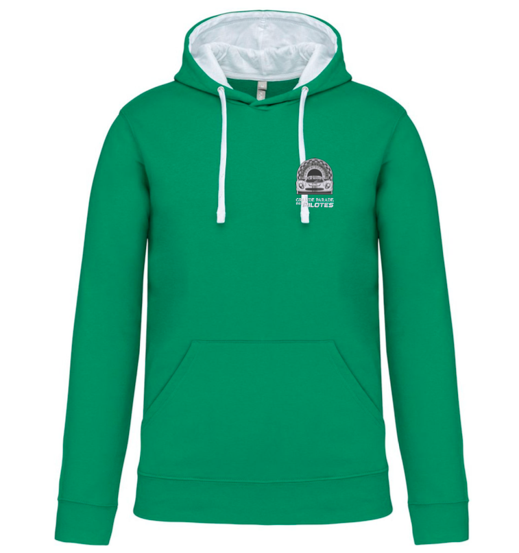 Sweat shirt capuche contrasté - logo brodé