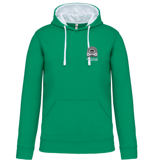 Sweat shirt capuche contrasté - logo brodé